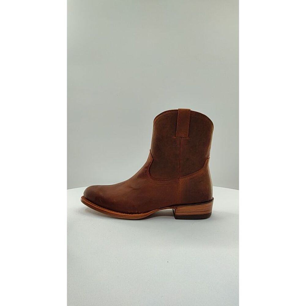 Quince Brown Leather Western Ankle Zip Boots
